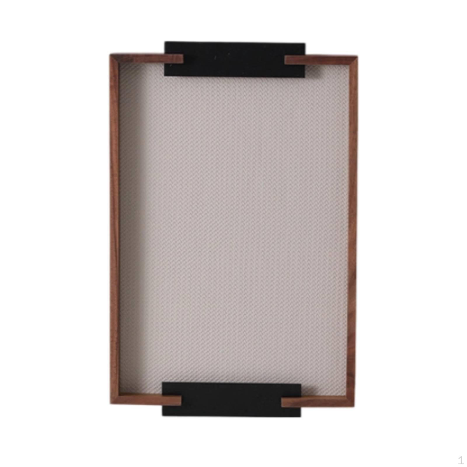 WalnutFramed Tray Minimalist decorative Shallow Household Item Gray