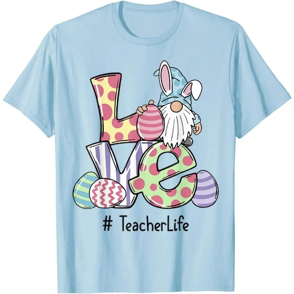 

Футболка Love Life Easter Gnome Egg Hunting Basket с изображением гнома, мужские футболки, уличная одежда для мужчин, женщин, детей, праздничные футболки из хлопка XXXXXL чёрный