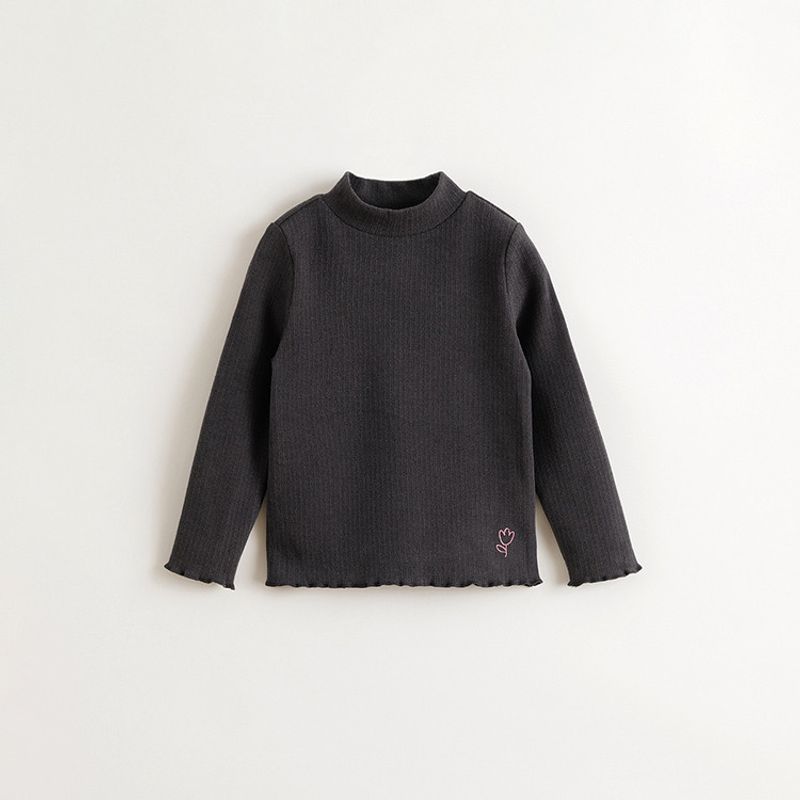 [Technology Fever] Mark Jenny girl Semi-high Collar Bottoming Shirt Baby Long sleeves T-shirt Autumn and Winter 241755 Lime 80
