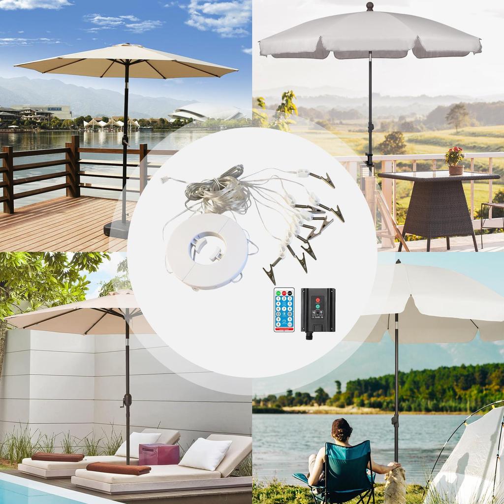 Umbrella Lights Outdoor Patio Solar Umbrella Lights Patio Decor Waterproof Outside Decor With 8 Modes For Porch Parasol Deck