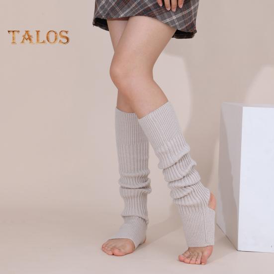 1 Pereche Jambiere de Iarnă Calde Tricotate cu Coaste Benzi Potrivire Elastică Șosete Tricotate pentru Gambă cu Orificiu pentru Călcâi Accesorii Anii '80 pentru Petrecere Sport Yoga Dans