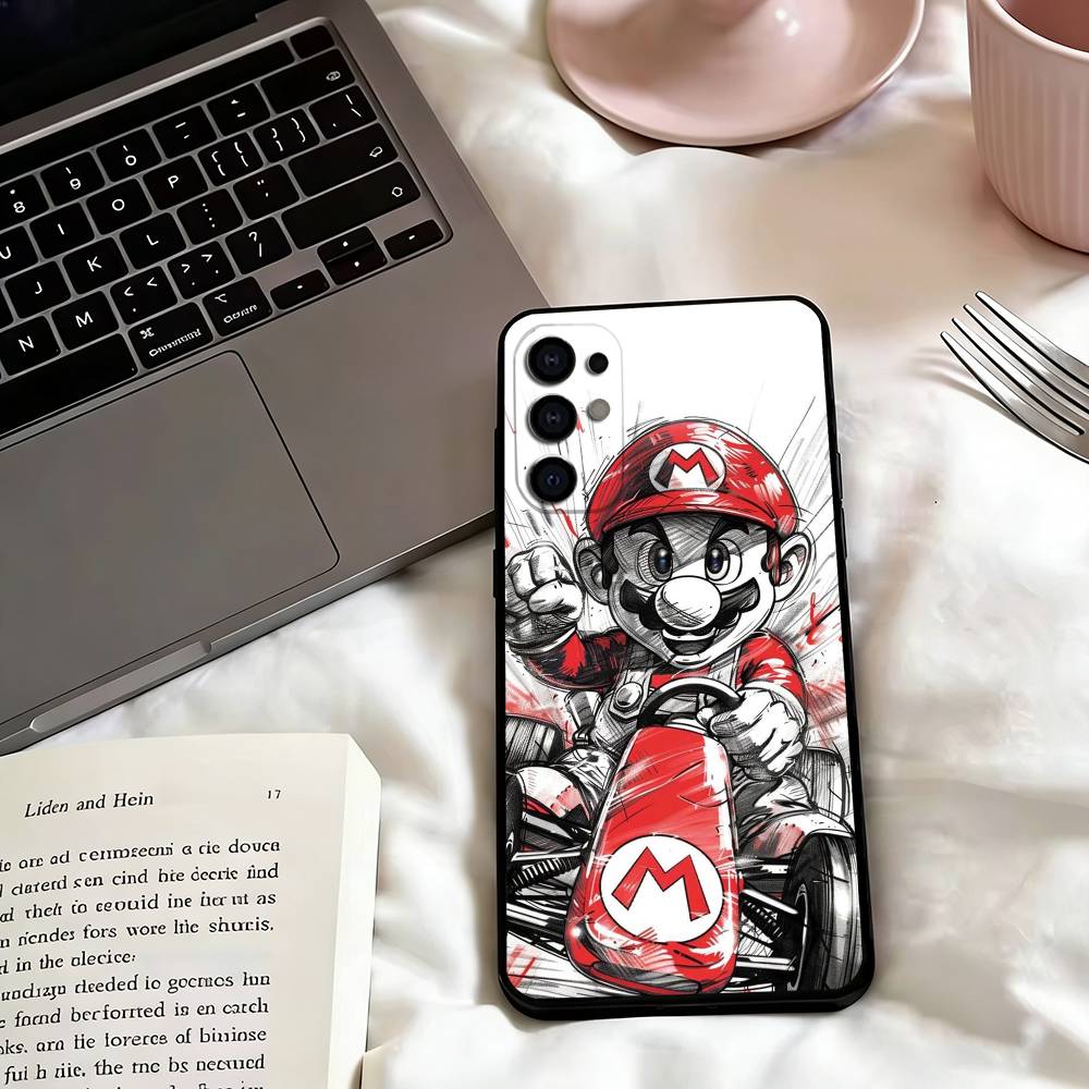 Games M-Mario Cartoon Phone Case For Samsung S25,S24,S21,S22,S23,S30,Ultra,S20,Plus,Fe,Soft Silicone Black Cover
