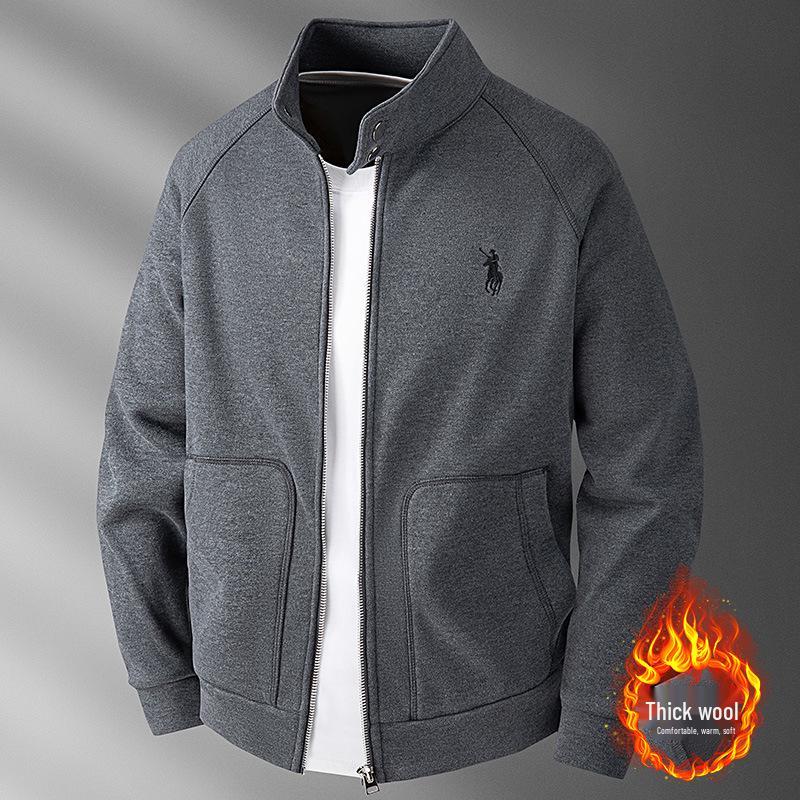 

Men s High-End Wool Blend Stand Collar Winter Jacket XL сірий колір