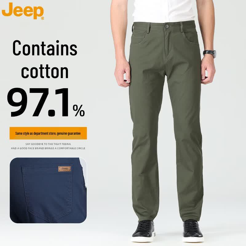JEEP Men s High-Cotton Casual Straight-Leg Pants 40
