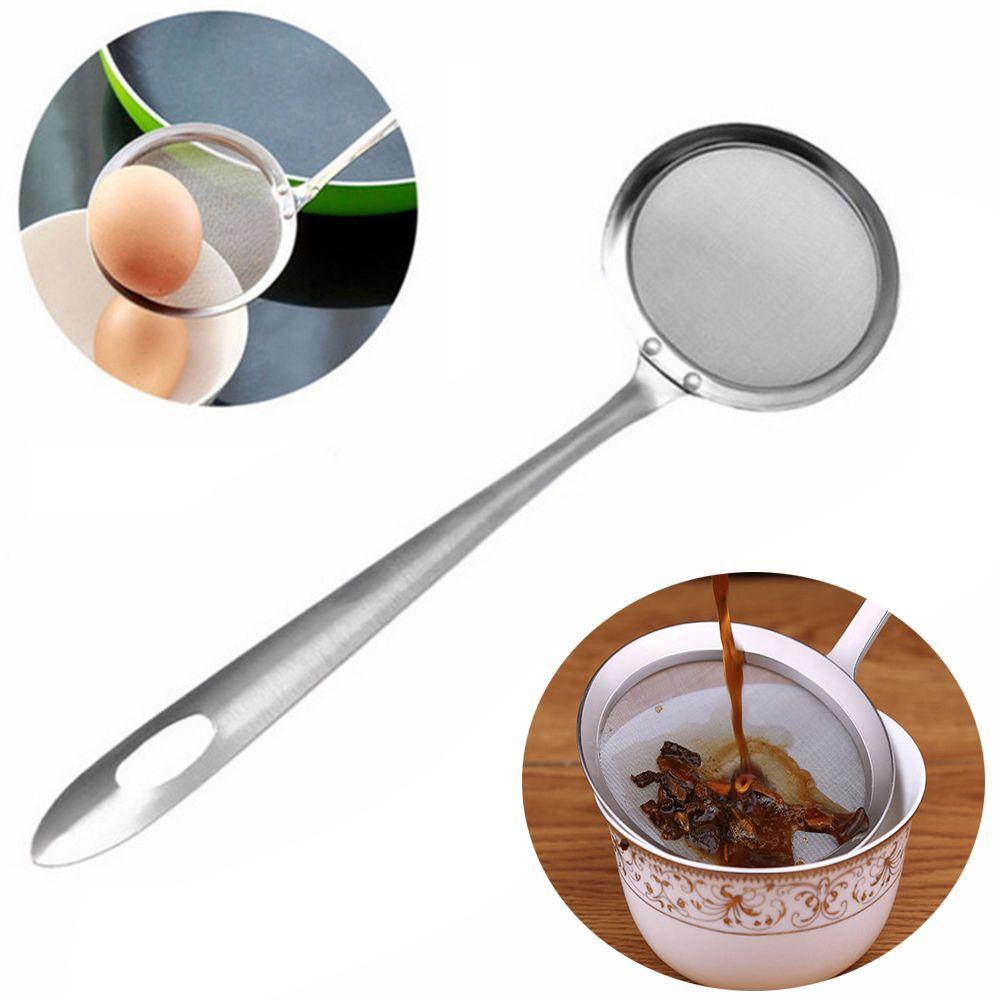 Art Design Creative Hot Sell New Stainless Steel Kitchen Tools Fine Mesh Skimmer Strainer Ladle