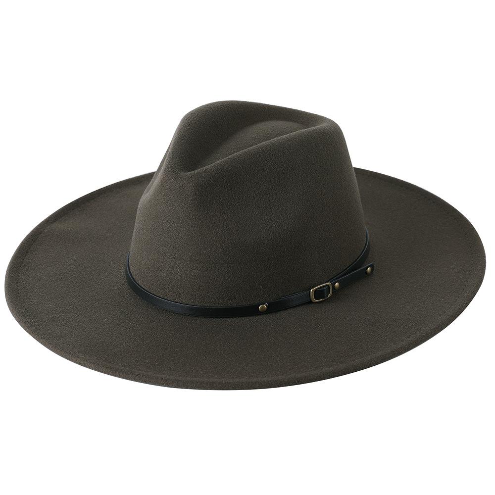 Wool Warm Wide Brim Fedora Hats Women Solid Color Top Jazz Felt Hat For Men Panama Gamble Yellow Hats