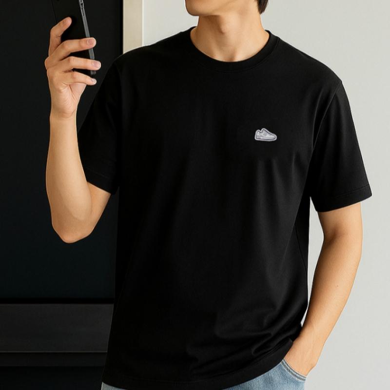 New Balance AThleTic 550 PaTch CoTTon Men T shirT Black mT51964 Bk