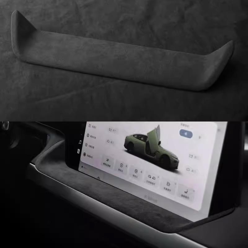 For Xpeng P7 P7i -2025 Interior Mouldings Accessories Top Suede GPS Navigation Screen Decoration Frame Panel Protective