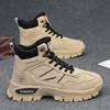 Autumn men's high-top tooling shoes outdoor British casual locomotive short boots live broadcast thick-soled leather rhubarb Martin boots