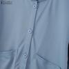 ZANZEA Autumn Women Long Sleeve Buttons Casual Loose Thin Blouse Cardigan Tops