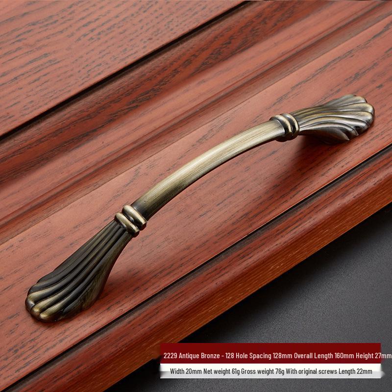 Aolaya European Bronze Cabinet Drawer Zinc Alloy Antique Green Handle