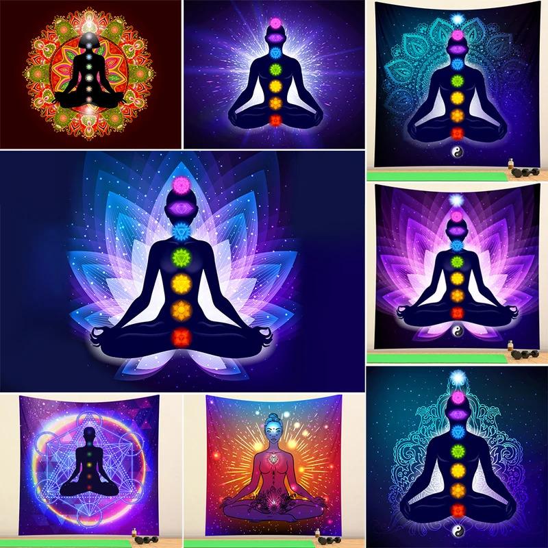 VIKAMA Sacred Space Collection Chakra and Buddha Mandala Yoga Mats and Wall Hangings Meditation Spiritual Gifts