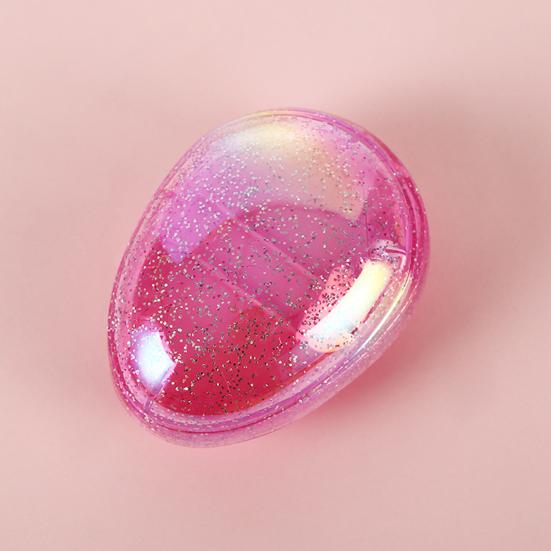 Glitzer Ovale Haarbürste Weiche Borsten Kopfhautmassage Tragbar Reise Antistatisch Mini Eiform Kamm Kinder Erwachsene Haarstyling Entwirrbürste