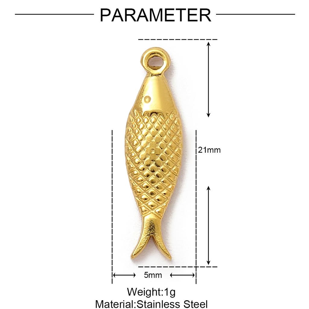 Trendy Gold Color Stainless Steel Charm Starfish Shell Pendant DIY Making Necklace Bracelet Accessories Ocean Vacation Style