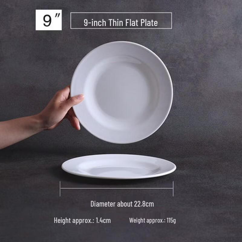 9-inch Commercial Melamine Flat Dinner Plate