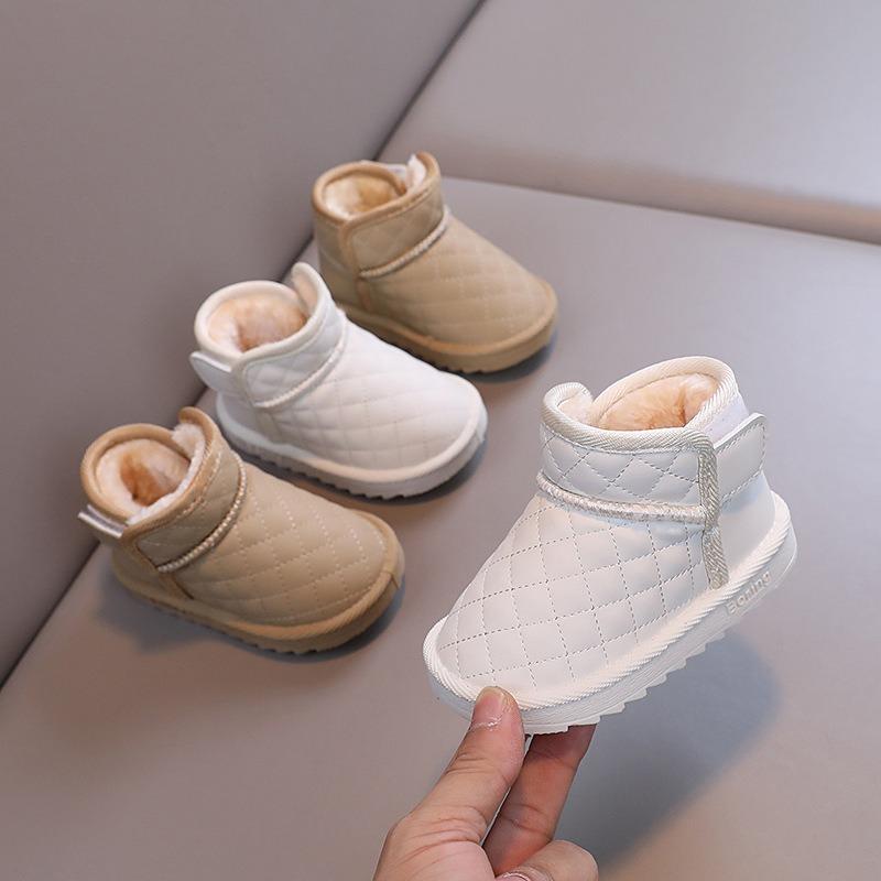 Fleece Thickened Cotton Shoes Snow Boots Winter Warm Baby Shoes Baby Toddler Shoes Boys and Girls Shoes Soft Sole Waterproof