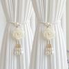 2PCS Beautifully Camellia Curtain Tieback Adjustable Curtains Tie Rope  Homestay