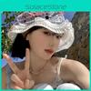 Adjustable Wide Brim Sun Hat For Women Casual Summer Bow Design For Outdoor Fun