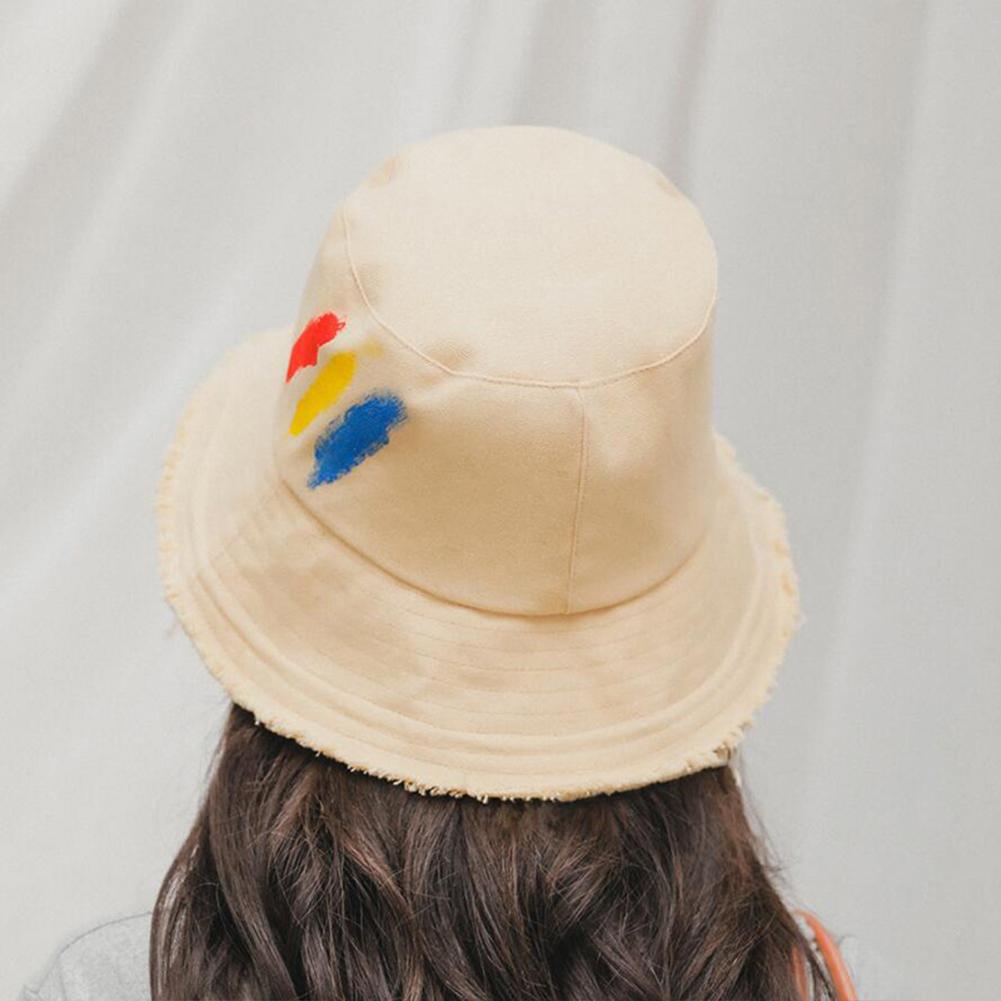 Women Wide Brim Sun Hat Cotton Fisherman Cap  for Out Travel