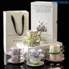 Englisches Nachmittagstee-Tassen- und Untertassenset Europäisches Knochenporzellan High-End-Kaffeeservice Exquisites Keramik-Schwarztee-Tassen-Set