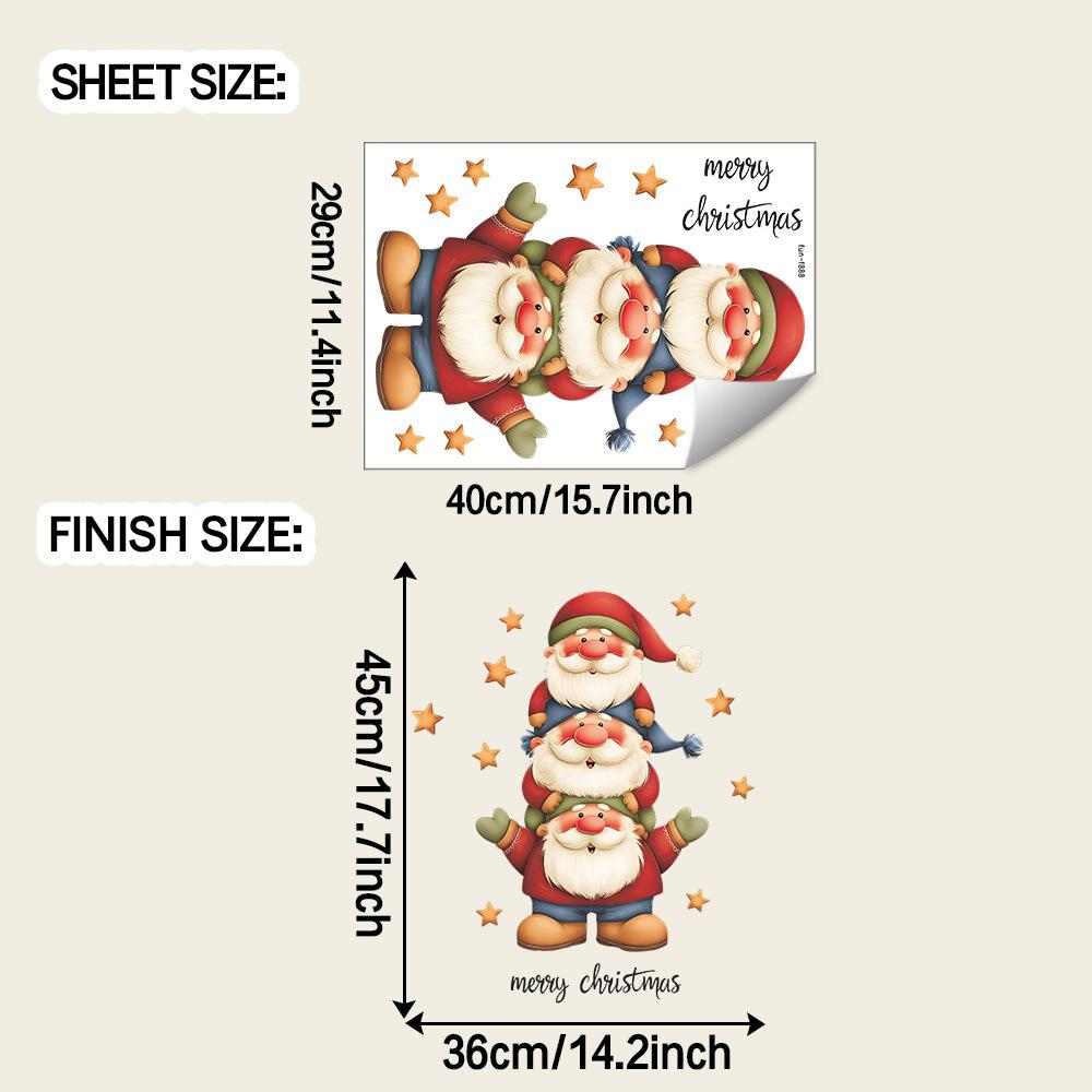 

Мультяшные Милые Гномы и Звезда Домашняя Рождественская Атмосфера Декоративные Наклейки на Стену