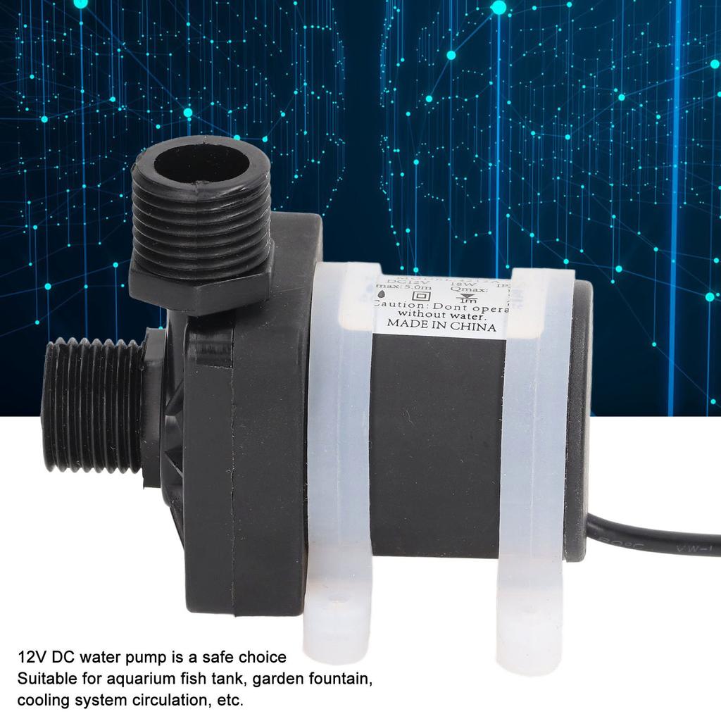 Small Submersible Pump Safe Stable Performance Power Saving Quiet Fountain Water Pump DC12V 20W 800L/h