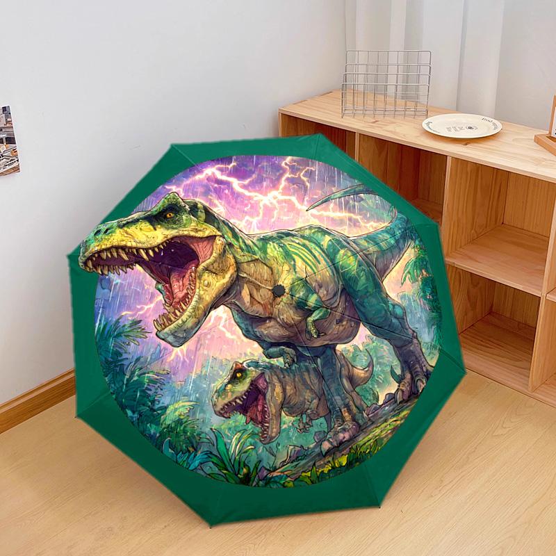 1 PC Automatic Folding Umbrella - Dinosaur Pattern, Portable & Foldable Design with 8 Ribs, Christmas Birthday Gifts