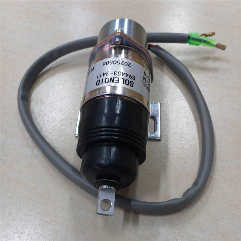 Excavator Flameout Solenoid Valve MV1-58 894453-3411 12V Shut Off Solenoid For Hitachi Isuzu Engine Kobelco