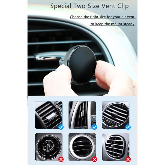 Universal Round Magnetic Phone Holder Air Car Mobile Vent Mount Stand Bracket
