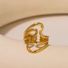 2026 New Design Stainless Steel Creative Geometric Hollow Open Ring for Women Statement Metal Rust Proof Minimalist Jewelry