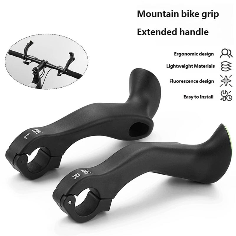Bicycles Extension Handlebar Mountain Bike Deputy Handle Nylon Handle Bar Ends Grips Cycling Accessory Easy to Install