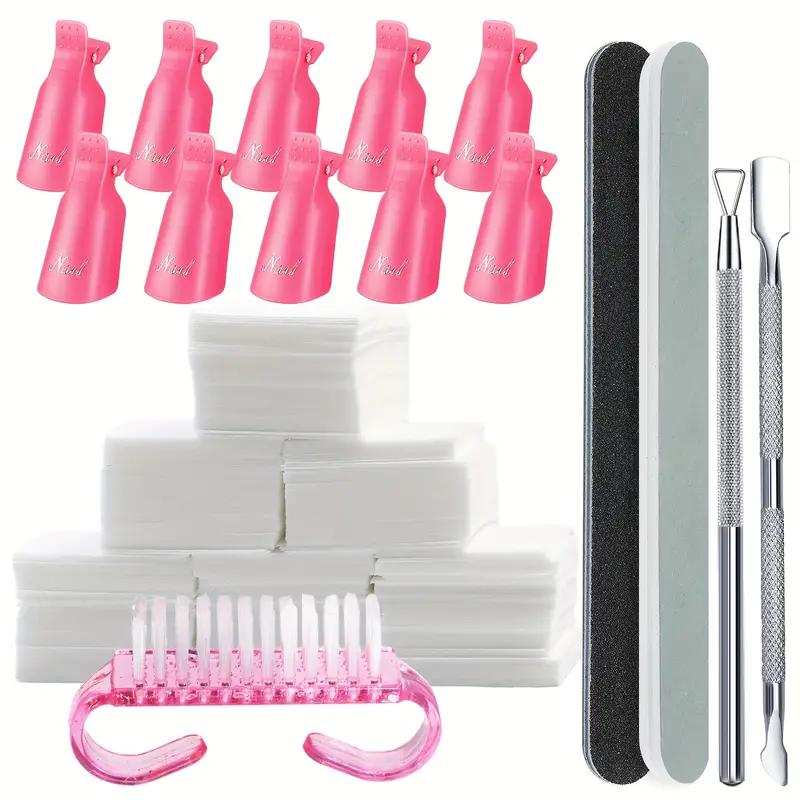 LINMANDA 7PcsManicure Tools Nail Care Removal Set Manicure Towel Removal Clip Polishing File Reusable Manicure Removal Tool Set