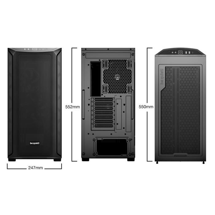 Boîtier pc - be quiet! - shadow base 800 - noir - moyen tour - atx/microatx