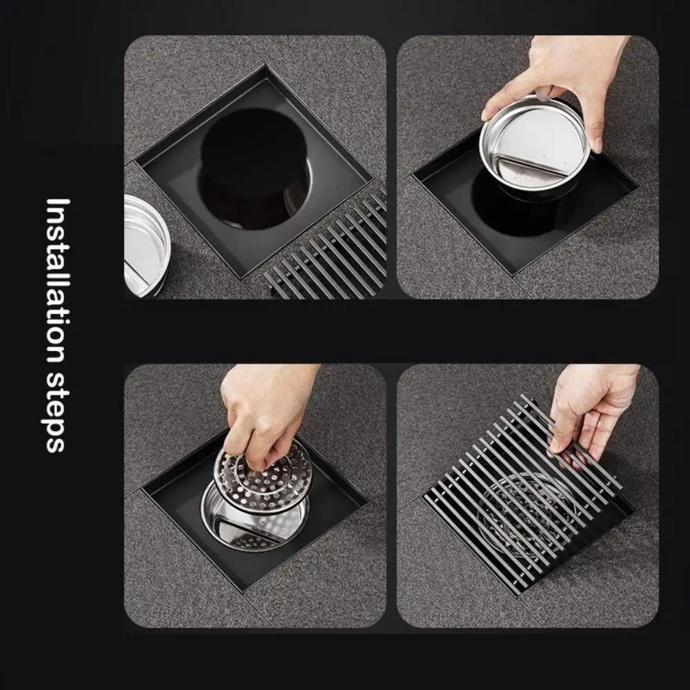 Large Flow Shower Drain 304 Stainless Steel Drain Cover Fast Drainage Water Drain  Hotel Project