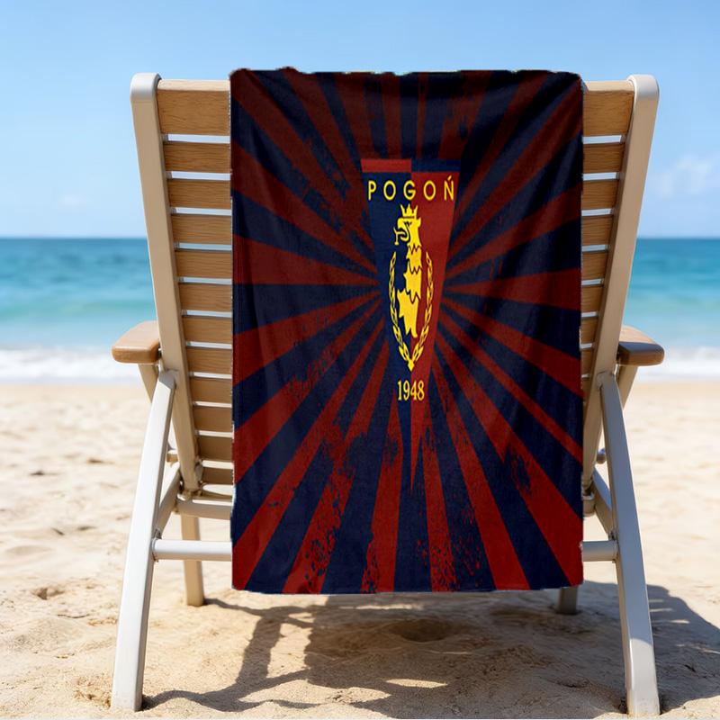 Pogon Emblem Design Microfiber Beach Towel, Lightweight And Quick-Dry, for Summer Travel, Beach Essential, Swimming Pool Outdoor
