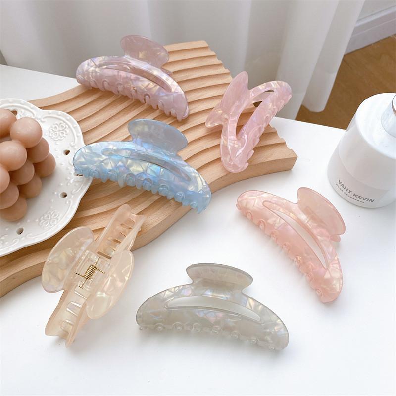 Beautiful Handcrafted Korean Style Colorful Hair Claw Clip For Women With Iridescent Finish