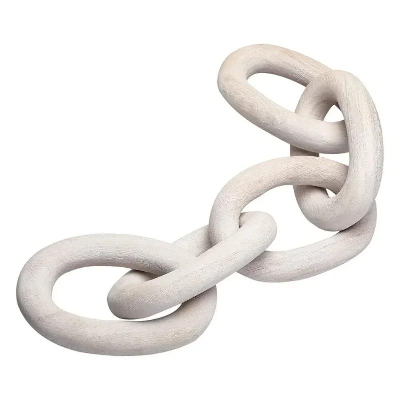 2026 Latest Models Wooden Chain Link Bohemian Art Hand Carved Modern Ornament Crafts Farmhouse Bedroom Coffee Rustic Decoration