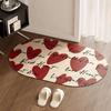 Love red door mat bathroom diatom mud absorbent floor mat door mat simple Internet celebrity atmosphere