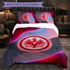 Eintracht Frankfurt Fußball 3-teiliges Bettwäscheset Weiches Bettbezug-Set mit Kissenbezügen Bedrucktes Schlafzimmer-Deko-Set für Zuhause