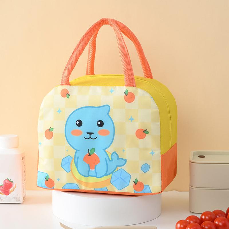 Cartoon Animals Printed Thermal Lunch Bags For Children Kids Storage Banto Lunchbox Food Bag Insulation Bags