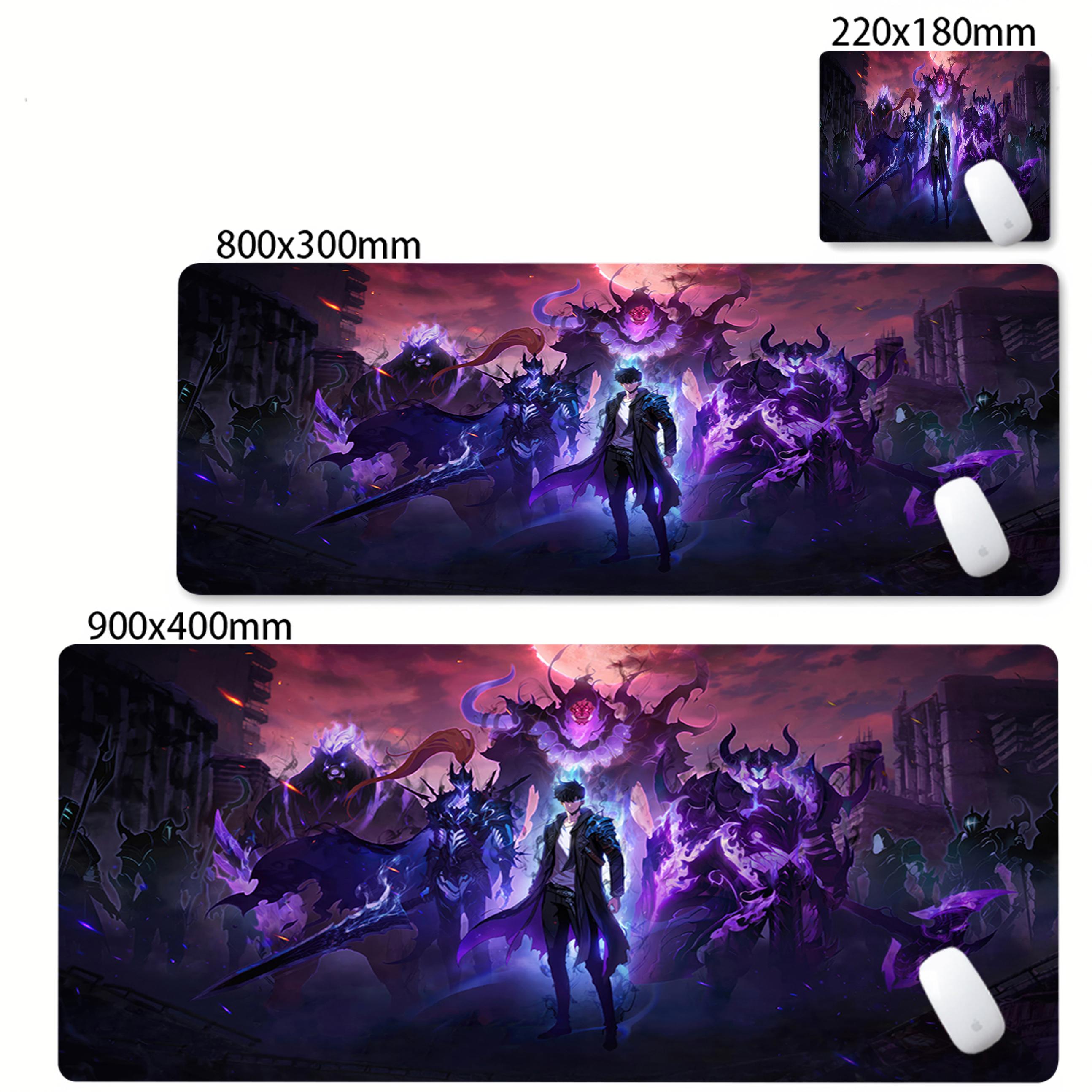 Großes Gaming-Mauspad XXL Anime Solo Leveling Schreibtischunterlage Büro Computer Tastatur Zubehör Mauspad Gummi Rutschfeste Tischmatte 30x60cm