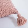 45x45cm Nordic Chenille Knitted Square Cushion Cover Yellow Pink Pillow Cover with Tassels Pillowcase Sofa Bed Chair Decorative