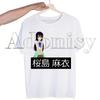Bunny Girl Senpai Sakurajima Mai Printed T Shirt  Unisex Retro Washed Tops Tees Harajuku Tshirt Streetwear Hip Hop Male T-shirts Shirt
