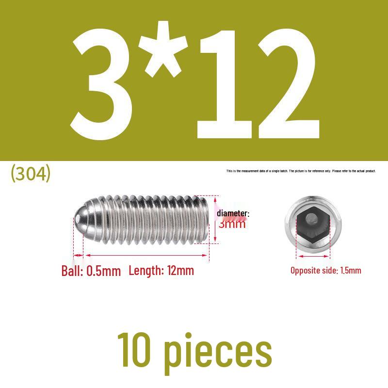 Stainless Steel Ball Plunger Set: M2.5-M16 Ball Screw Positioning Spring Plunger