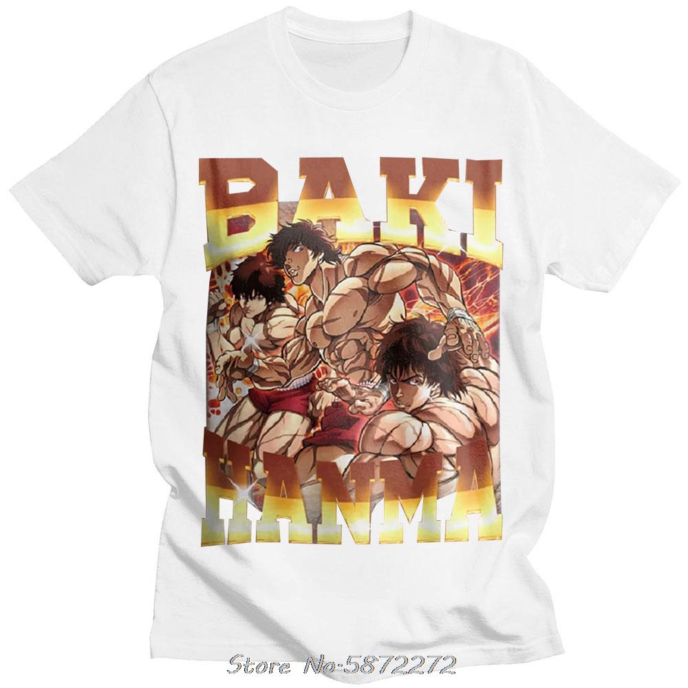 Baki The Grappler Anime Unisex T-Shirt Yujiro Hanma Lässiges Unisex Baumwoll-T-Shirt Kleidung Für Teenager Klassisches Punk-T-Shirt T-Shirt Kleidung