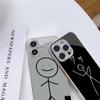 N147 Cartoon Matchman design Phone Case for iPhone 16 15 Pro Max Samsung S24 Ultra A54 A35 Xiaomi Redmi Note 13 Pro Plated Frame Tempered Glass Cover