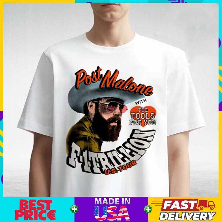 Post Malone F-1 Trillion Tour 2026 With Fools Tour Tee Unisex T-Shirt All Size M