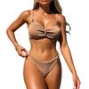 2025 European & American Sexy Solid Color Toothpick Cloth Women's Beach Bikini Swimsuit