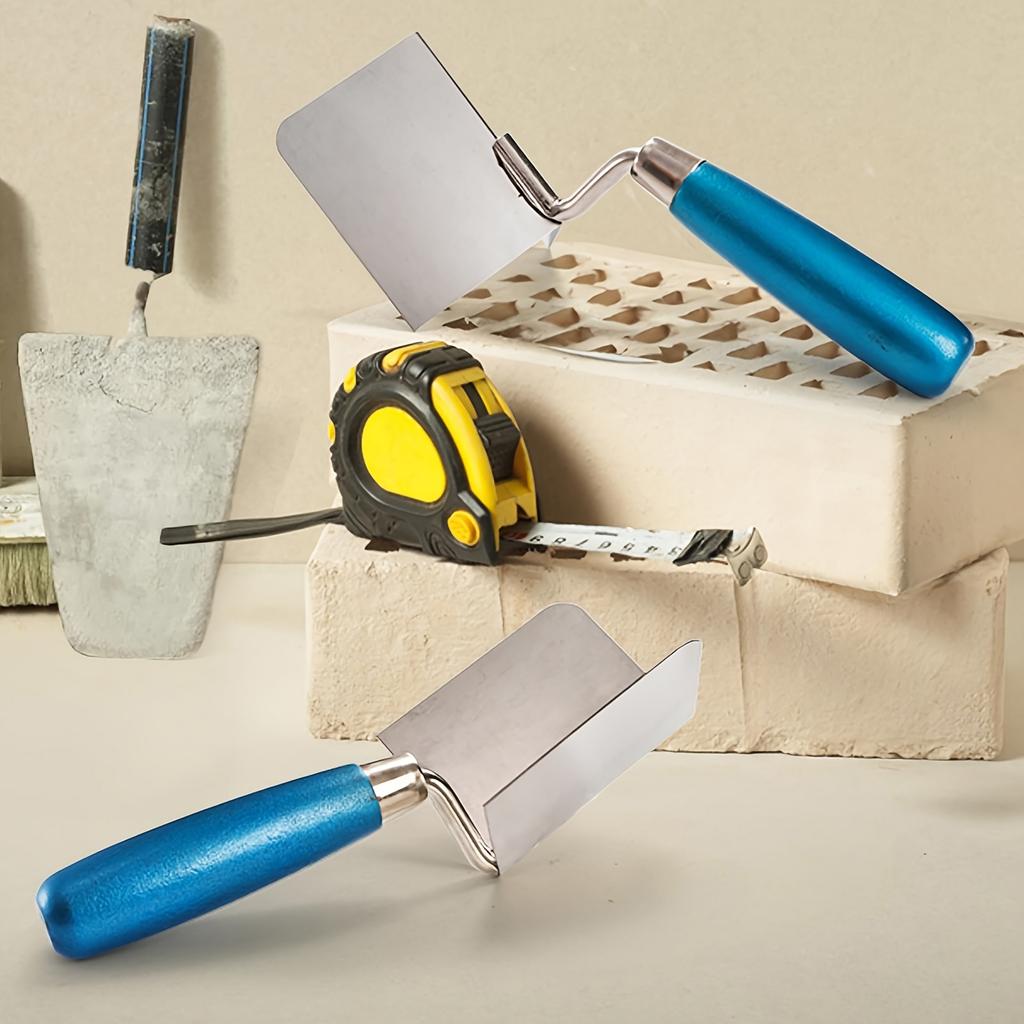 Corner Set - Internal and External Angle Trowels for Wall Corners, Wood Handle, 2 Pack