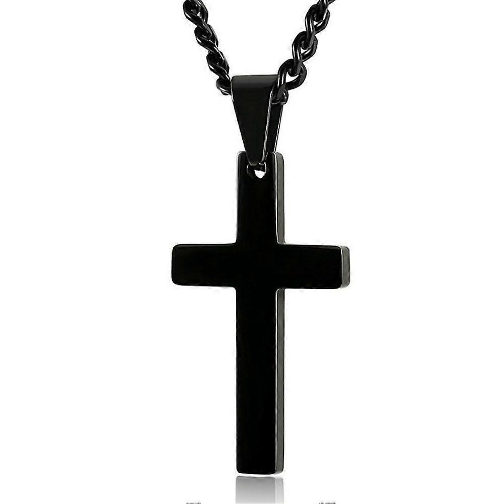 Stainless Steel Cross Pendant Men Women Chain Necklace Religious Jewelry